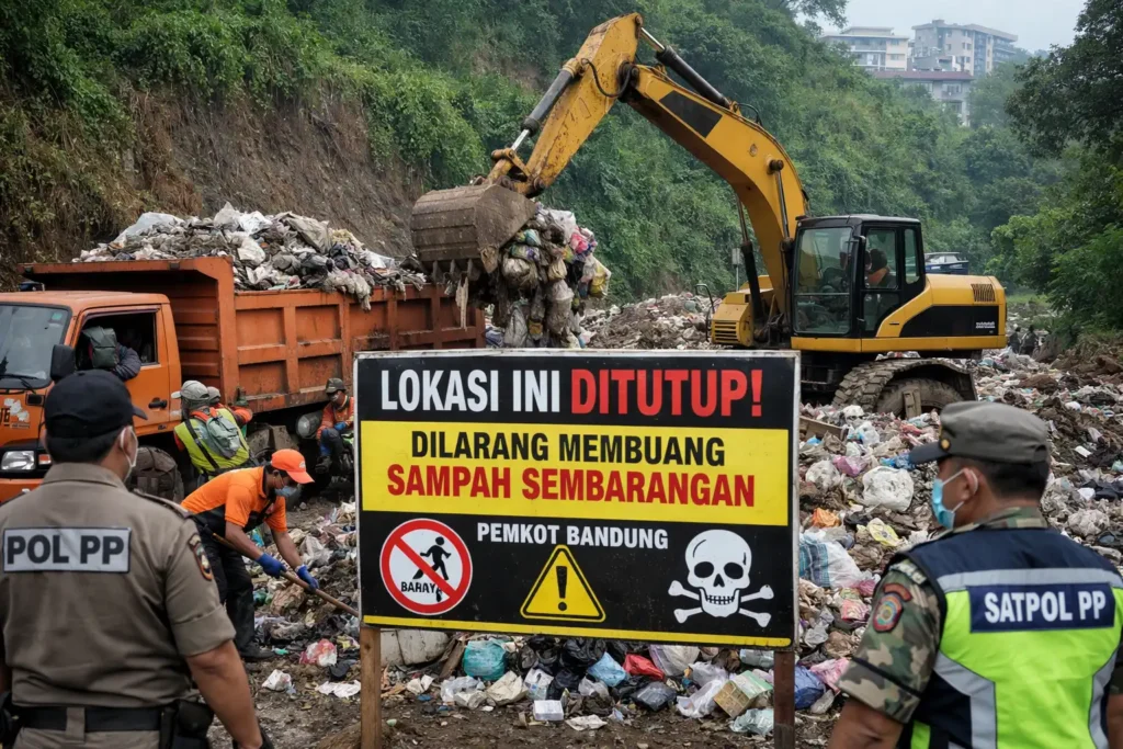 Atasi Tumpukan Sampah Liar, Pemkot Bandung Tutup Lokasi Pembuangan Ilegal di Dago
