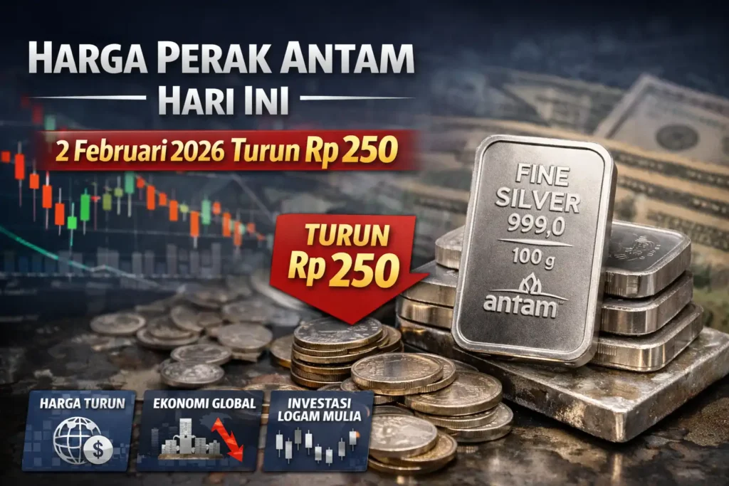 Harga Perak Antam Hari Ini 2 Februari 2026 Turun Rp 250