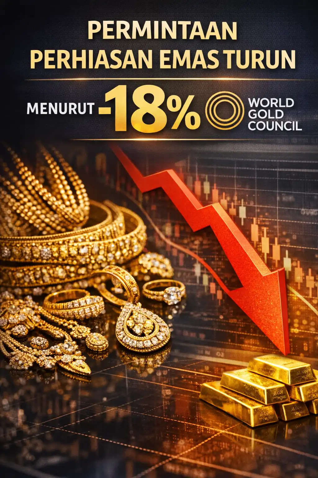 Read more about the article Permintaan Perhiasan Emas Turun 18%, World Gold Council Ungkap Penyebabnya